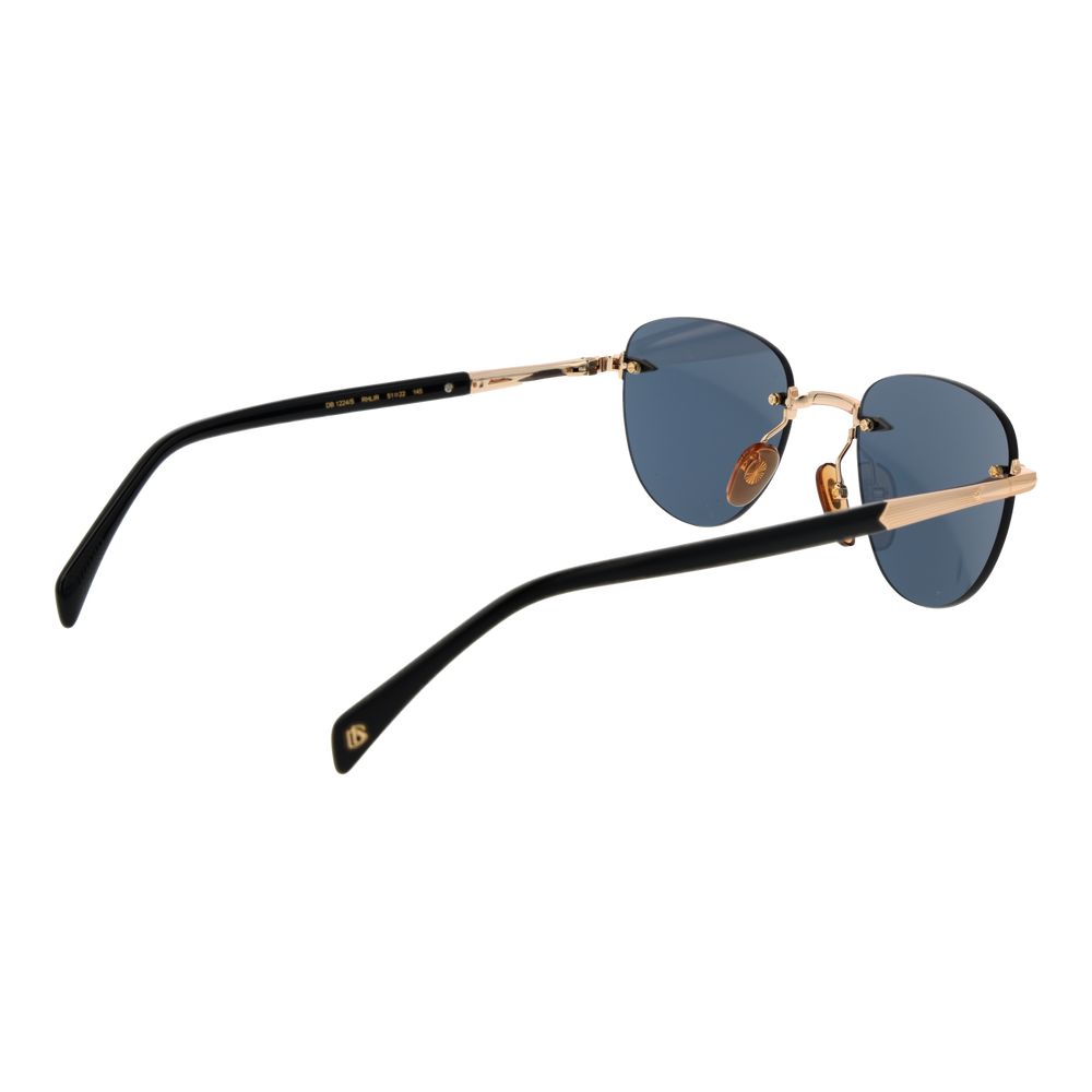 David Beckham Men’s Sunglasses – Rose Gold Rimless Frame, Grey Lenses