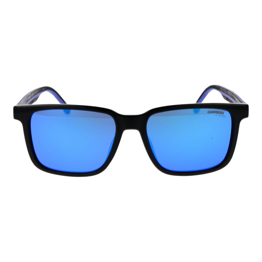 Carrera Men’s Sunglasses – Black Rectangle Frame, Yellow Mirrored Lenses