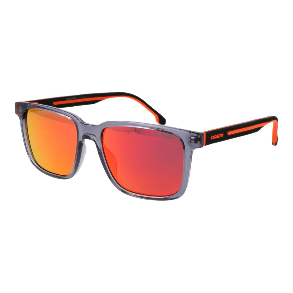 Carrera Men’s Sunglasses – Grey Rectangle Frame, Mirrored Lenses