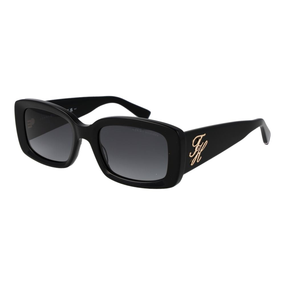 Tommy Hilfiger Women’s Sunglasses – Black Rectangle Frame, Grey Gradient Lenses