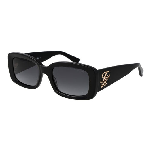 Tommy Hilfiger Women’s Sunglasses – Black Rectangle Frame, Grey Gradient Lenses