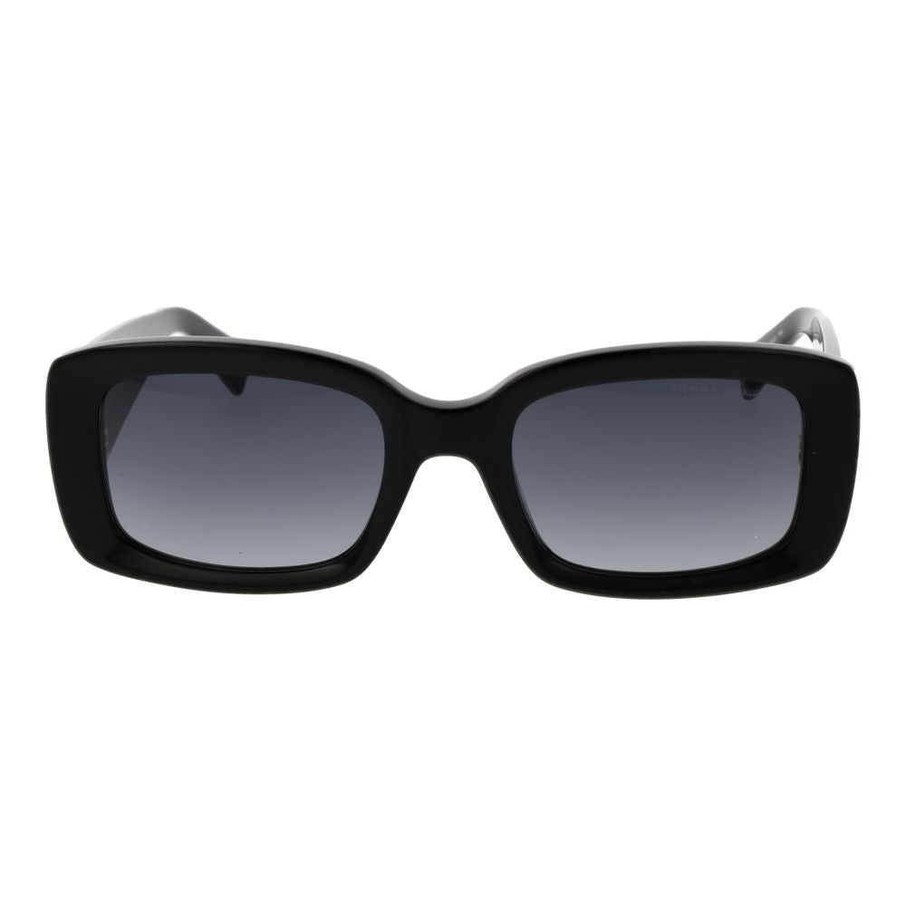 Tommy Hilfiger Women’s Sunglasses – Black Rectangle Frame, Grey Gradient Lenses