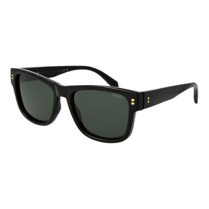 Polaroid Men's Sunglasses – Black Square Frame, Green Polarized Lenses