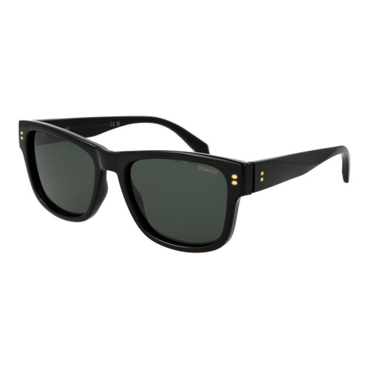 Polaroid Men's Sunglasses – Black Square Frame, Green Polarized Lenses