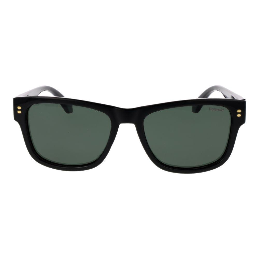 Polaroid Men's Sunglasses – Black Square Frame, Green Polarized Lenses