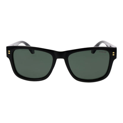 Polaroid Men's Sunglasses – Black Square Frame, Green Polarized Lenses