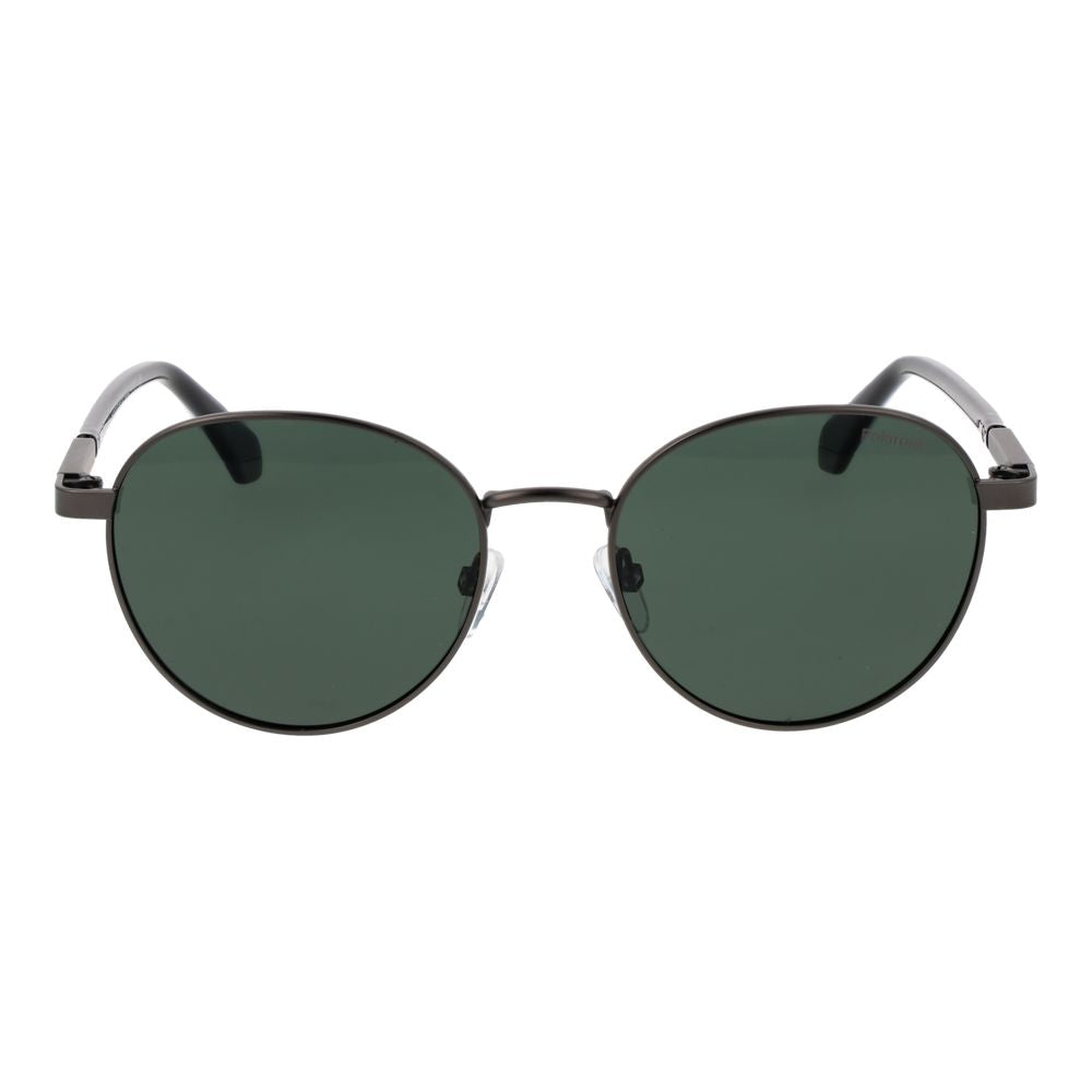 Polaroid Men's Sunglasses - Grey Metal Frame, Green Polarized Lenses