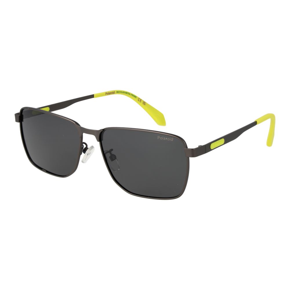 Polaroid Men’s Sunglasses – Gunmetal Full-Rim Frame, Grey Polarized Lenses