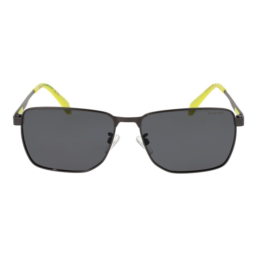 Polaroid Men’s Sunglasses – Gunmetal Full-Rim Frame, Grey Polarized Lenses