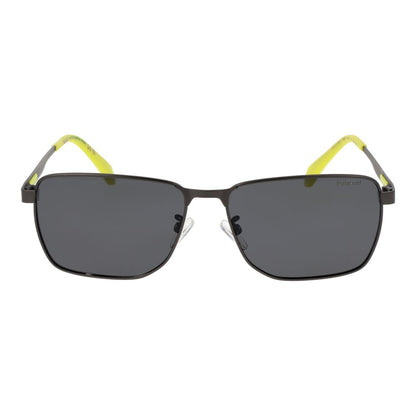 Polaroid Men’s Sunglasses – Gunmetal Full-Rim Frame, Grey Polarized Lenses