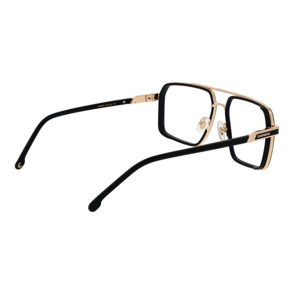 Carrera Black Metal Glasses – Square Full-Rim Frames