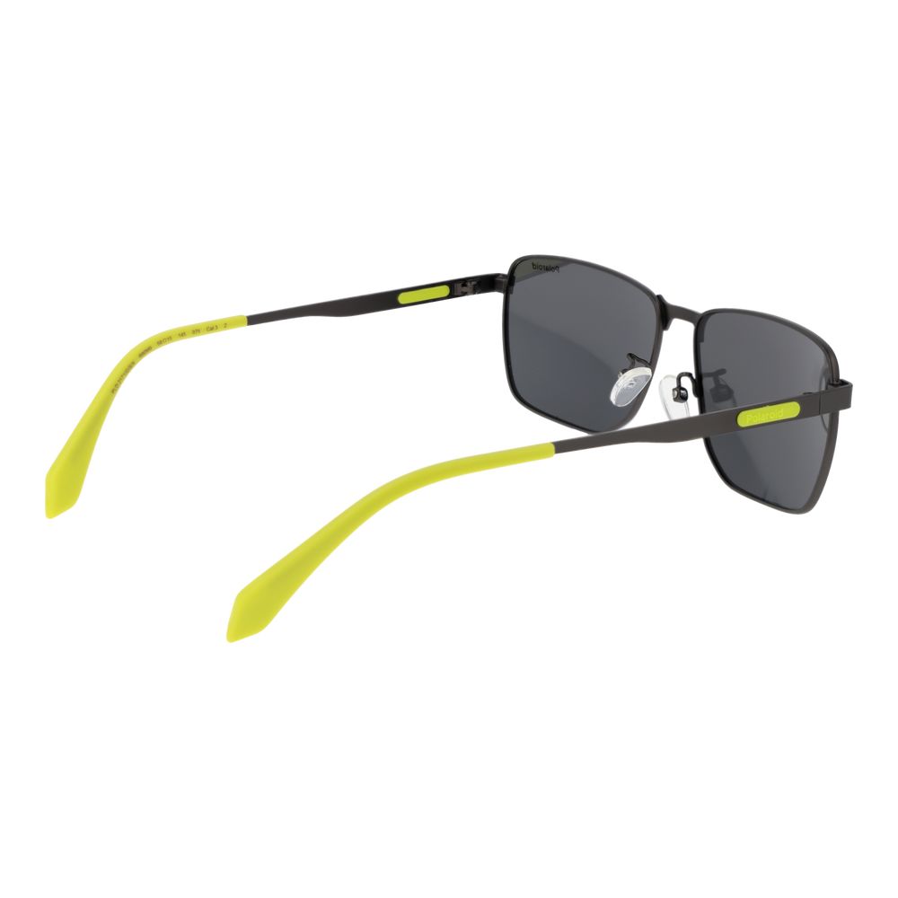 Polaroid Men’s Sunglasses – Gunmetal Full-Rim Frame, Grey Polarized Lenses