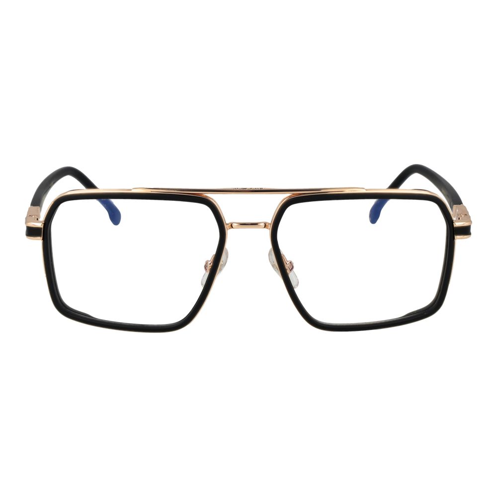 Carrera Black Metal Glasses – Square Full-Rim Frames