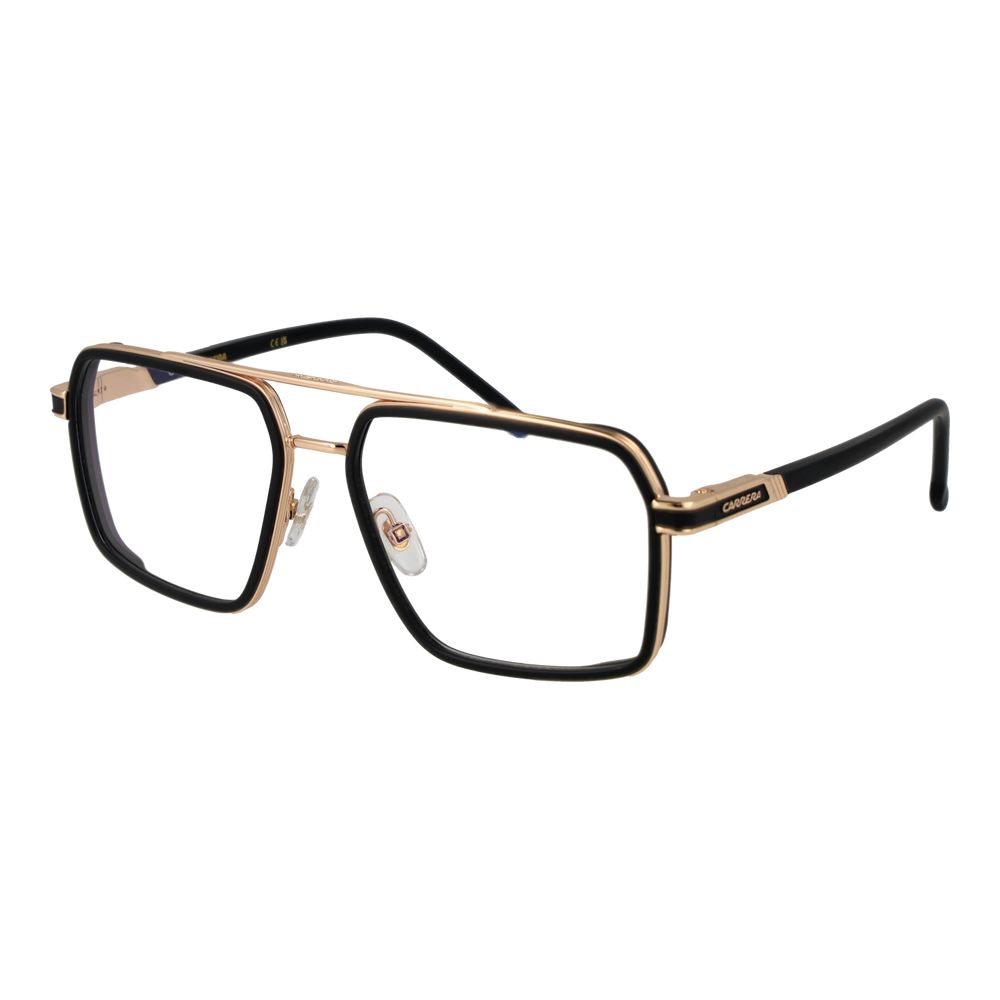 Carrera Black Metal Glasses – Square Full-Rim Frames