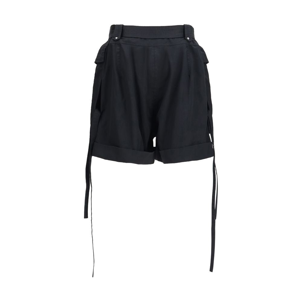 Alexander McQueen Black Cotton Belted Cargo Shorts