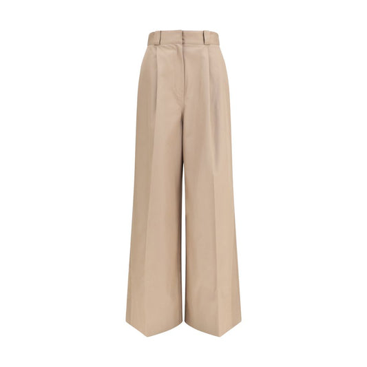 Balenciaga Beige Cotton High-Waisted Flared Pants