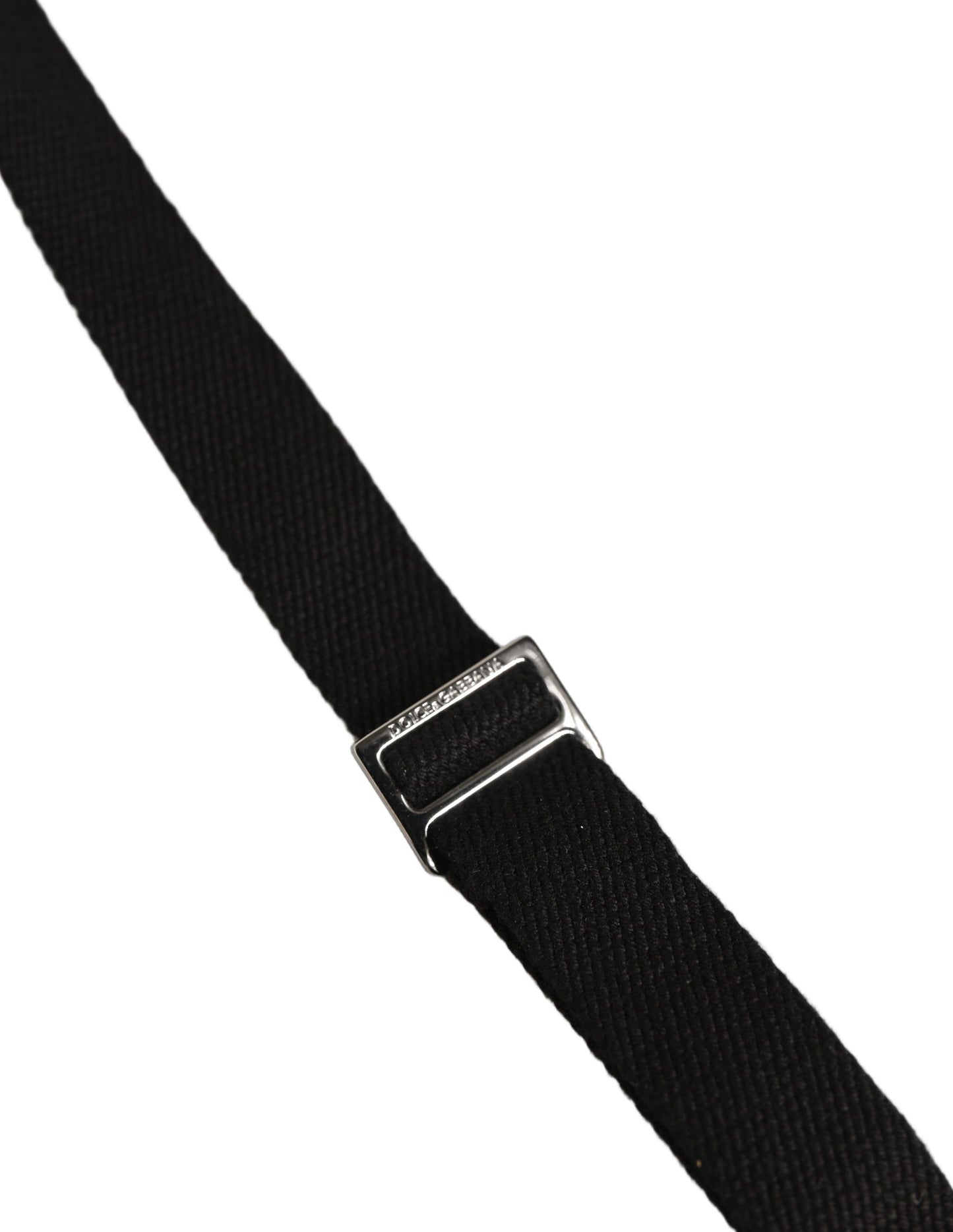 Dolce & Gabbana Black Cotton Leather Y-back Suspender