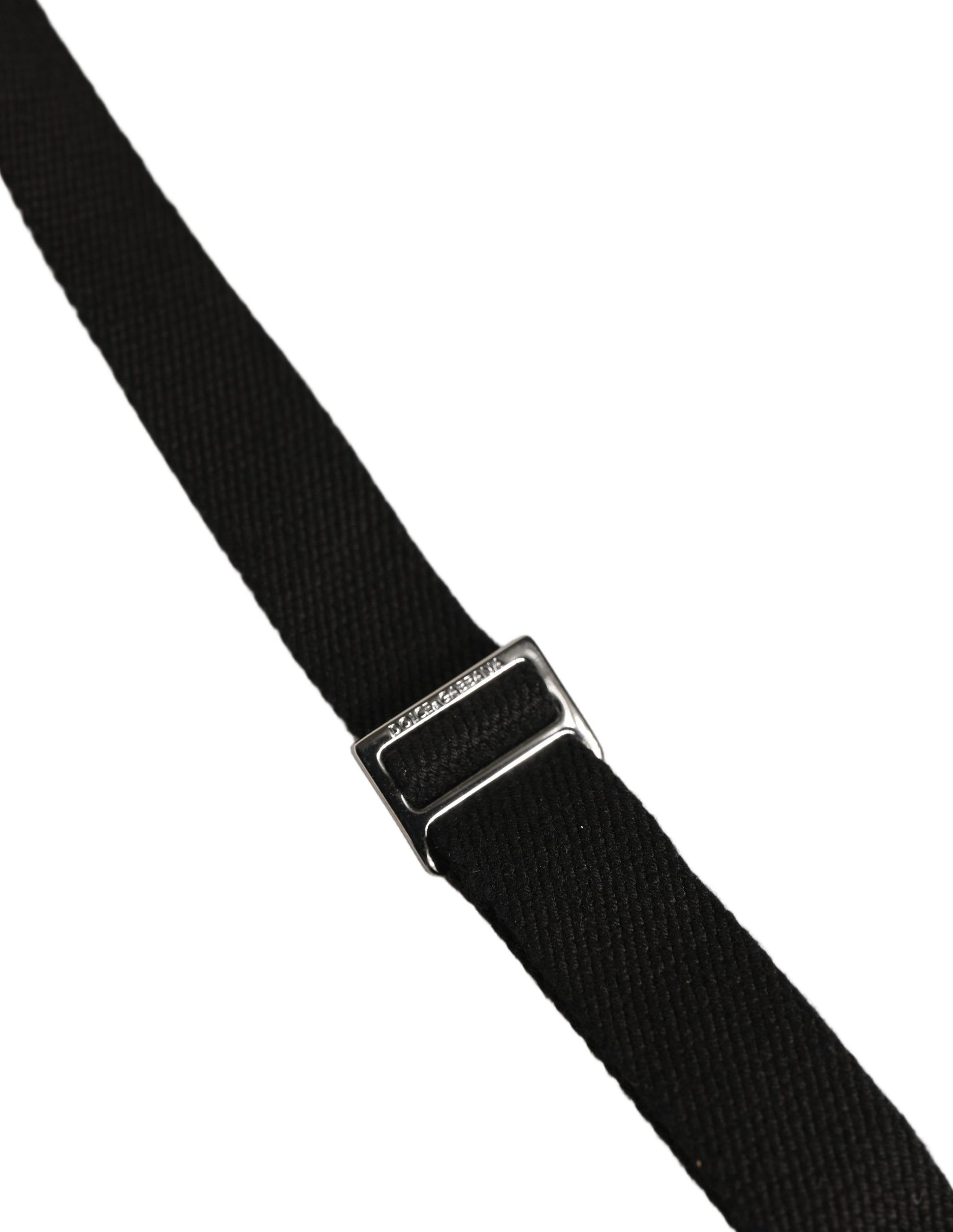 Dolce & Gabbana Black Cotton Leather Y-back Suspender
