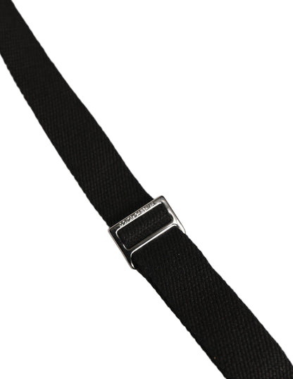 Dolce & Gabbana Black Cotton Leather Y-back Suspender