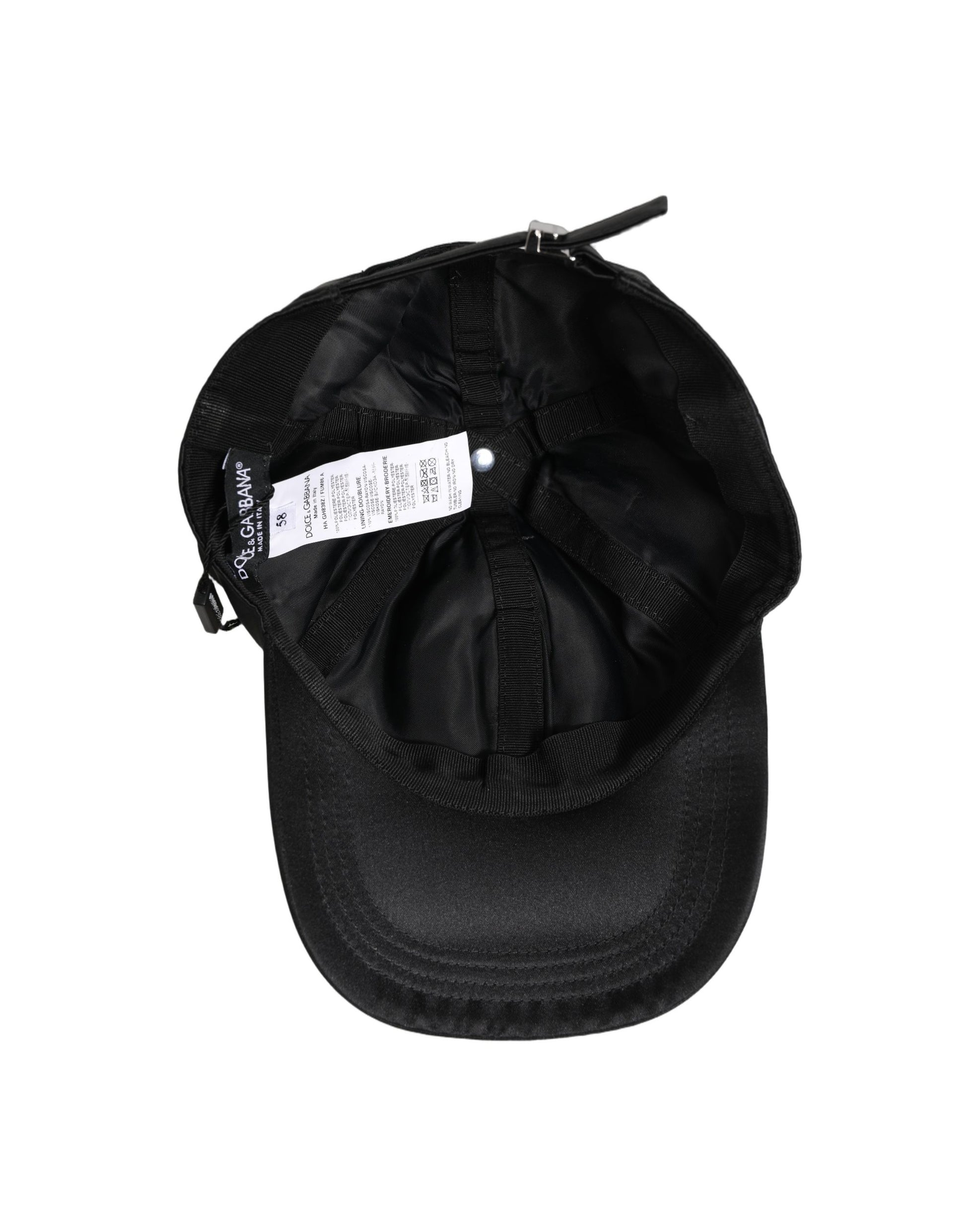 Dolce & Gabbana Men's Black Velvet Animal Ears Baseball Cap Hat