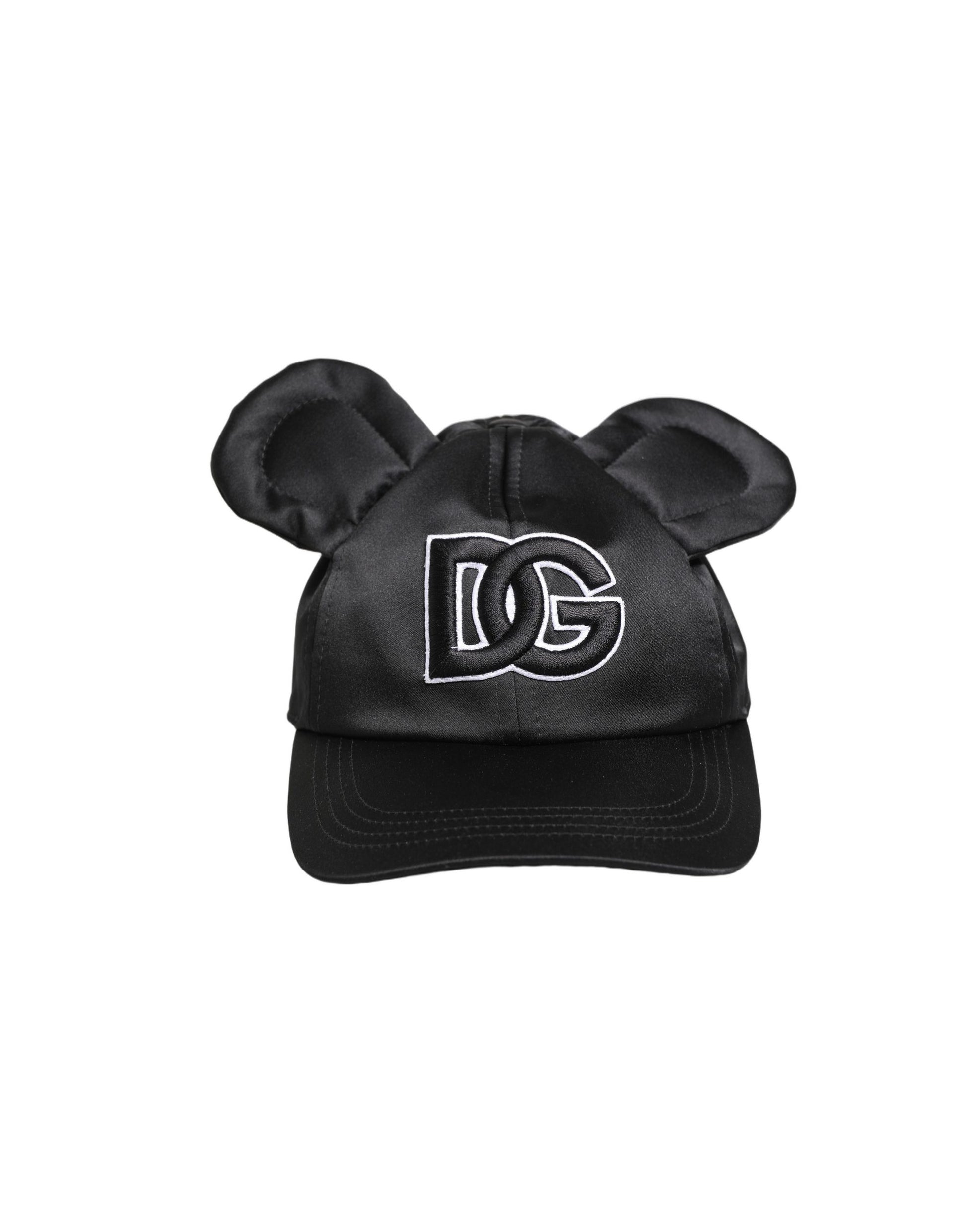 Dolce & Gabbana Men's Black Velvet Animal Ears Baseball Cap Hat