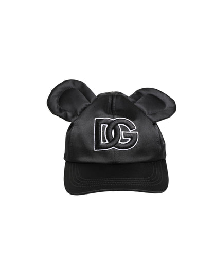 Dolce & Gabbana Men's Black Velvet Animal Ears Baseball Cap Hat