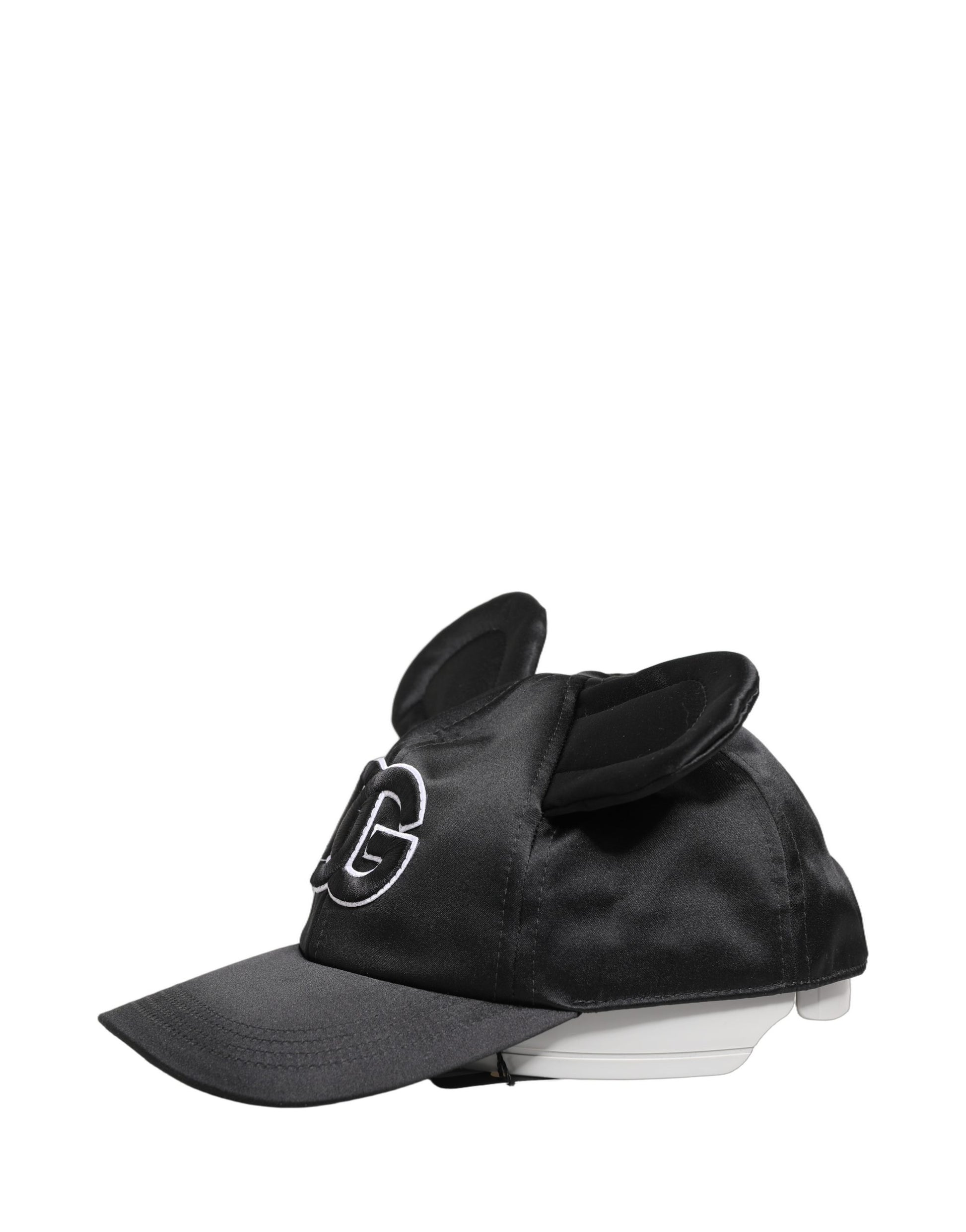 Dolce & Gabbana Men's Black Velvet Animal Ears Baseball Cap Hat