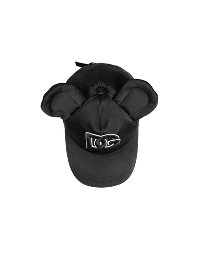 Dolce & Gabbana Men's Black Velvet Animal Ears Baseball Cap Hat