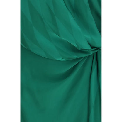 Versace Green Silk Satin Midi Twist Dress