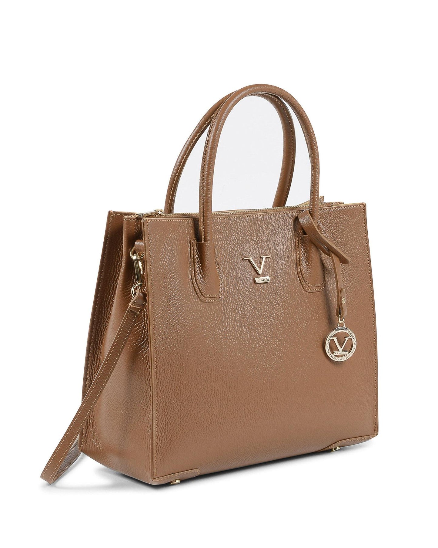 19V69 Italia Brown Leather Tote Bag - Luxurious Italian Craftsmanship