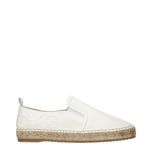 Jimmy Choo White Leather Espadrilles - EU38/US8