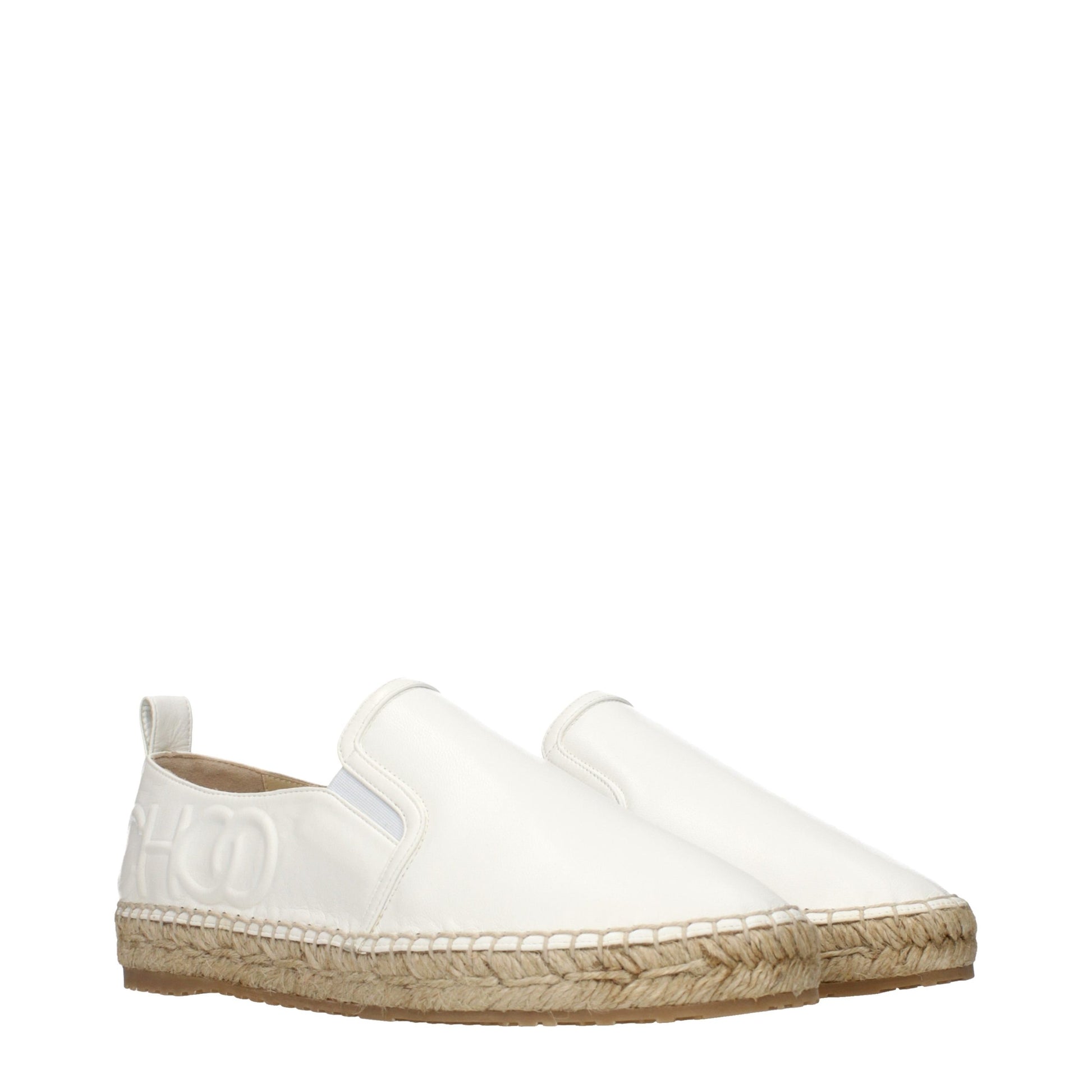 Jimmy Choo White Leather Espadrilles - EU38/US8