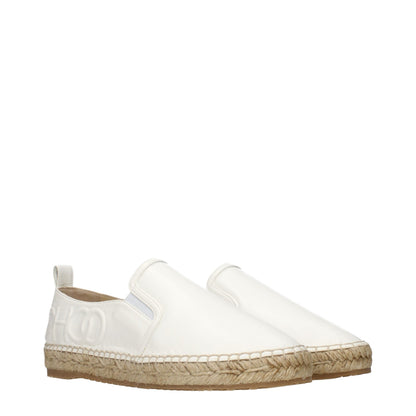 Jimmy Choo White Leather Espadrilles - EU38/US8