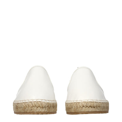 Jimmy Choo White Leather Espadrilles - EU38/US8