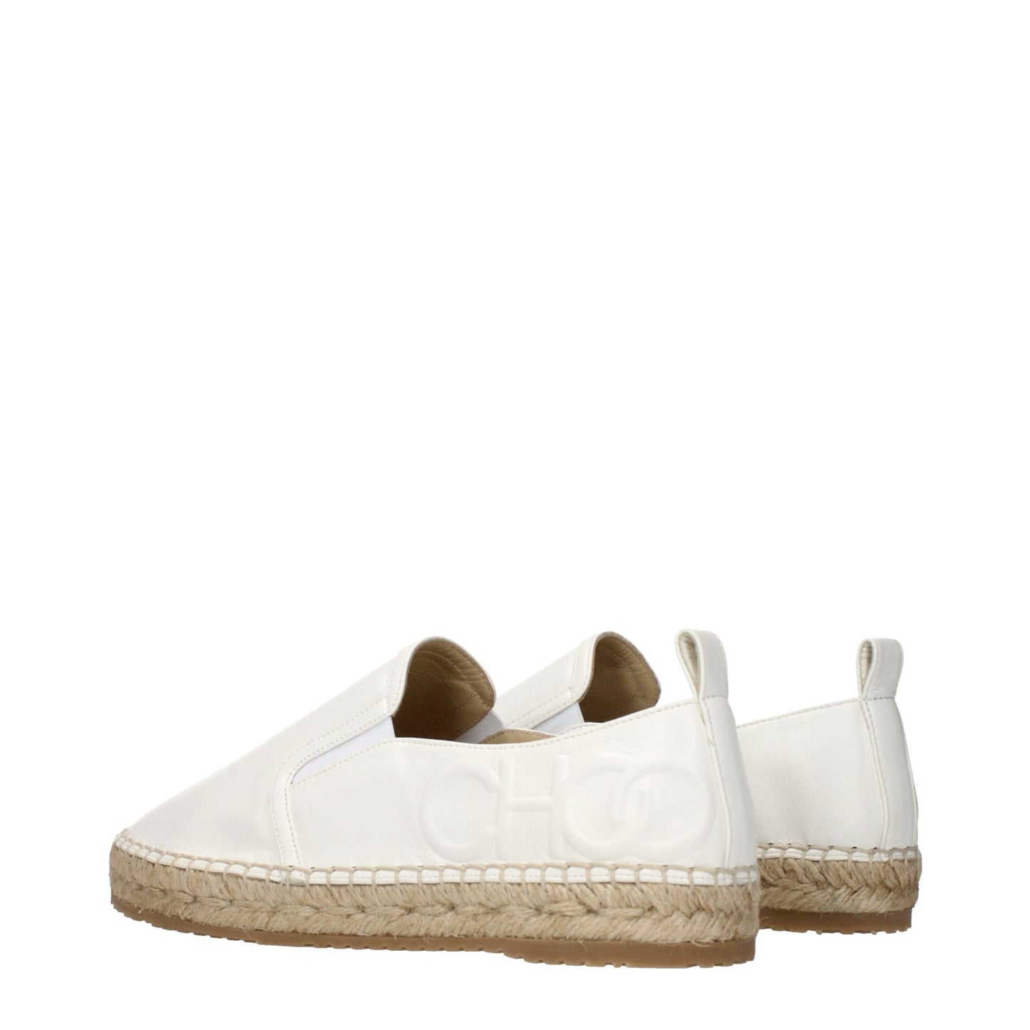 Jimmy Choo White Leather Espadrilles - EU38/US8