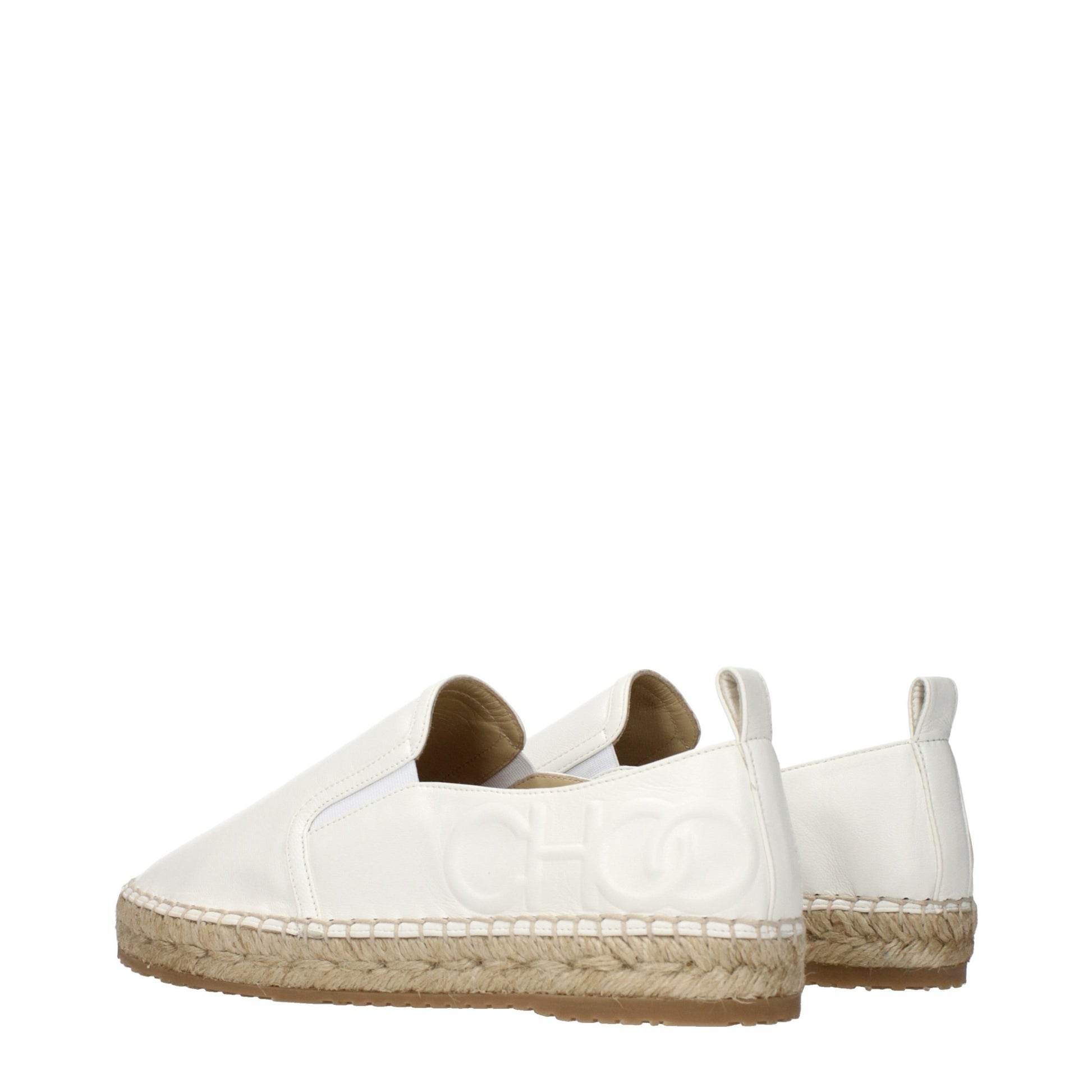 Jimmy Choo White Leather Espadrilles - EU38/US8