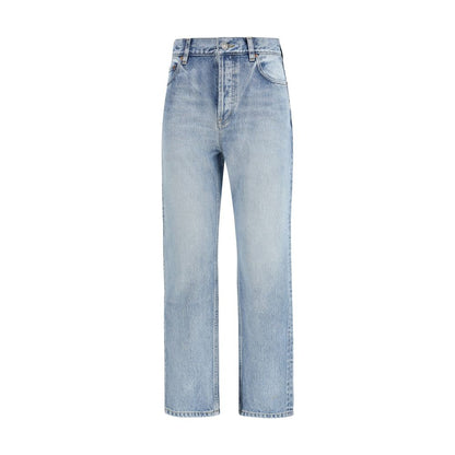 Saint Laurent Blue Cotton South 90s Cropped Denim Jeans