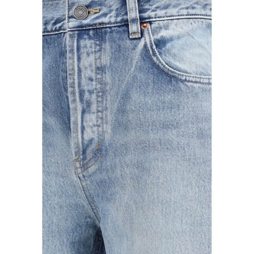 Saint Laurent Blue Cotton South 90s Cropped Denim Jeans
