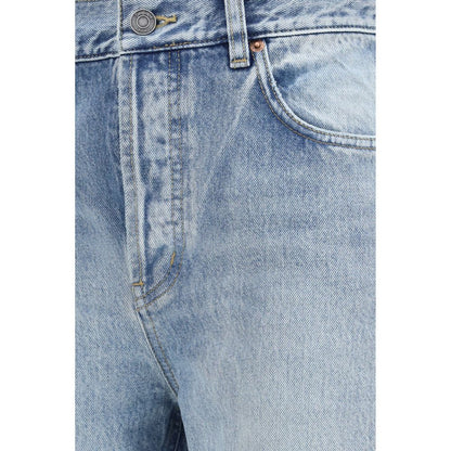 Saint Laurent Blue Cotton South 90s Cropped Denim Jeans