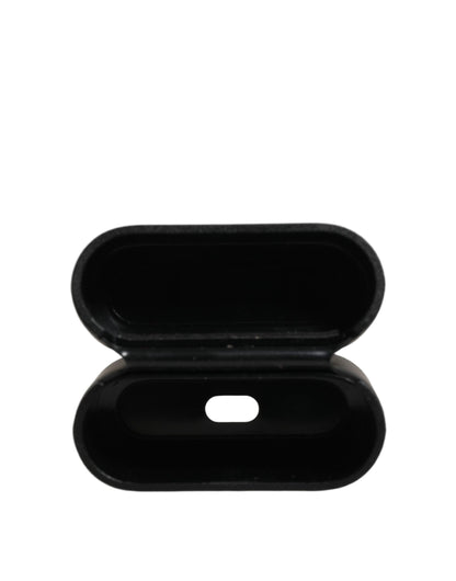 Dolce & Gabbana Black PVC Embossed Logo Flip Holder for Women Airpods
