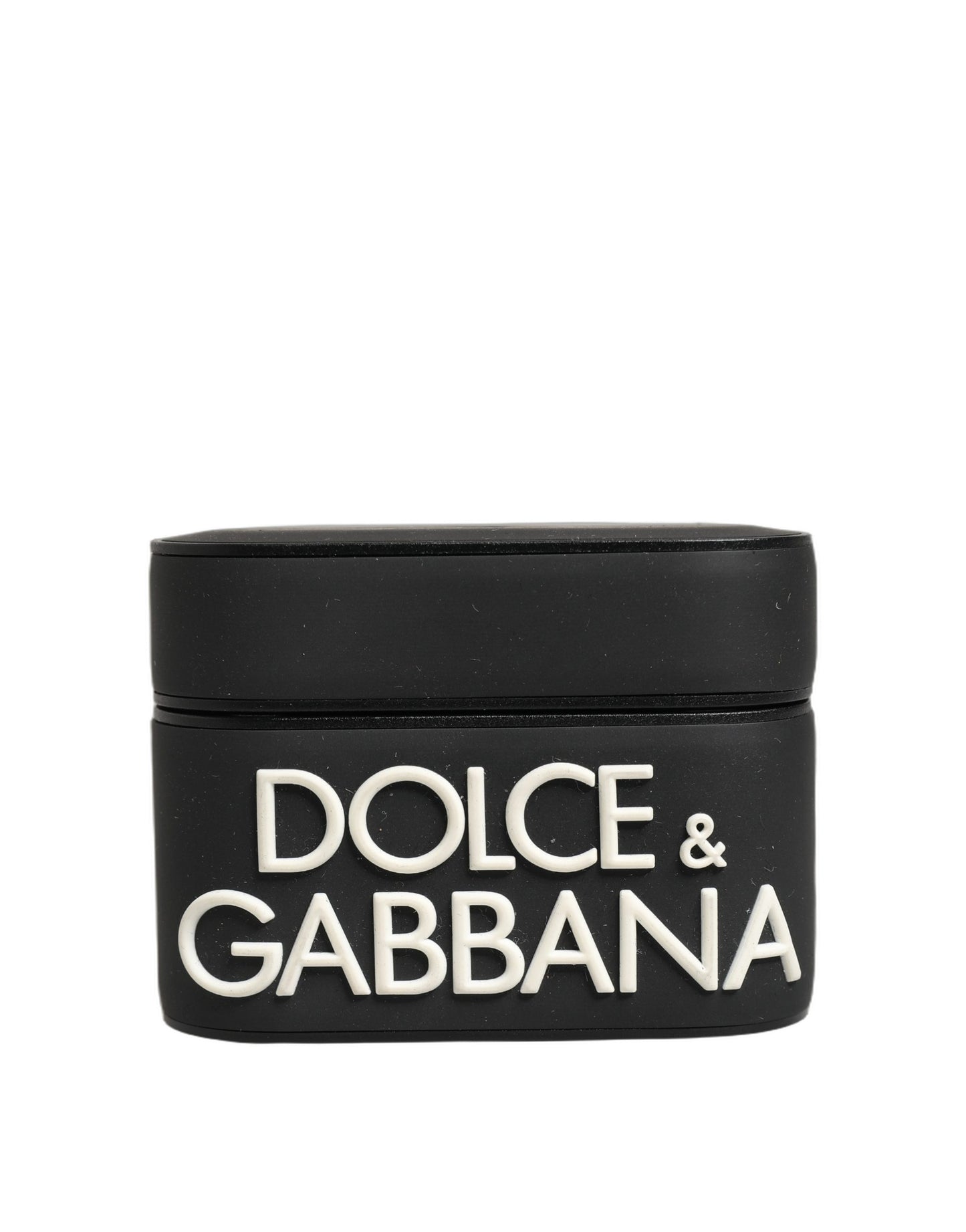 Dolce & Gabbana Black PVC Embossed Logo Flip Holder for Women Airpods