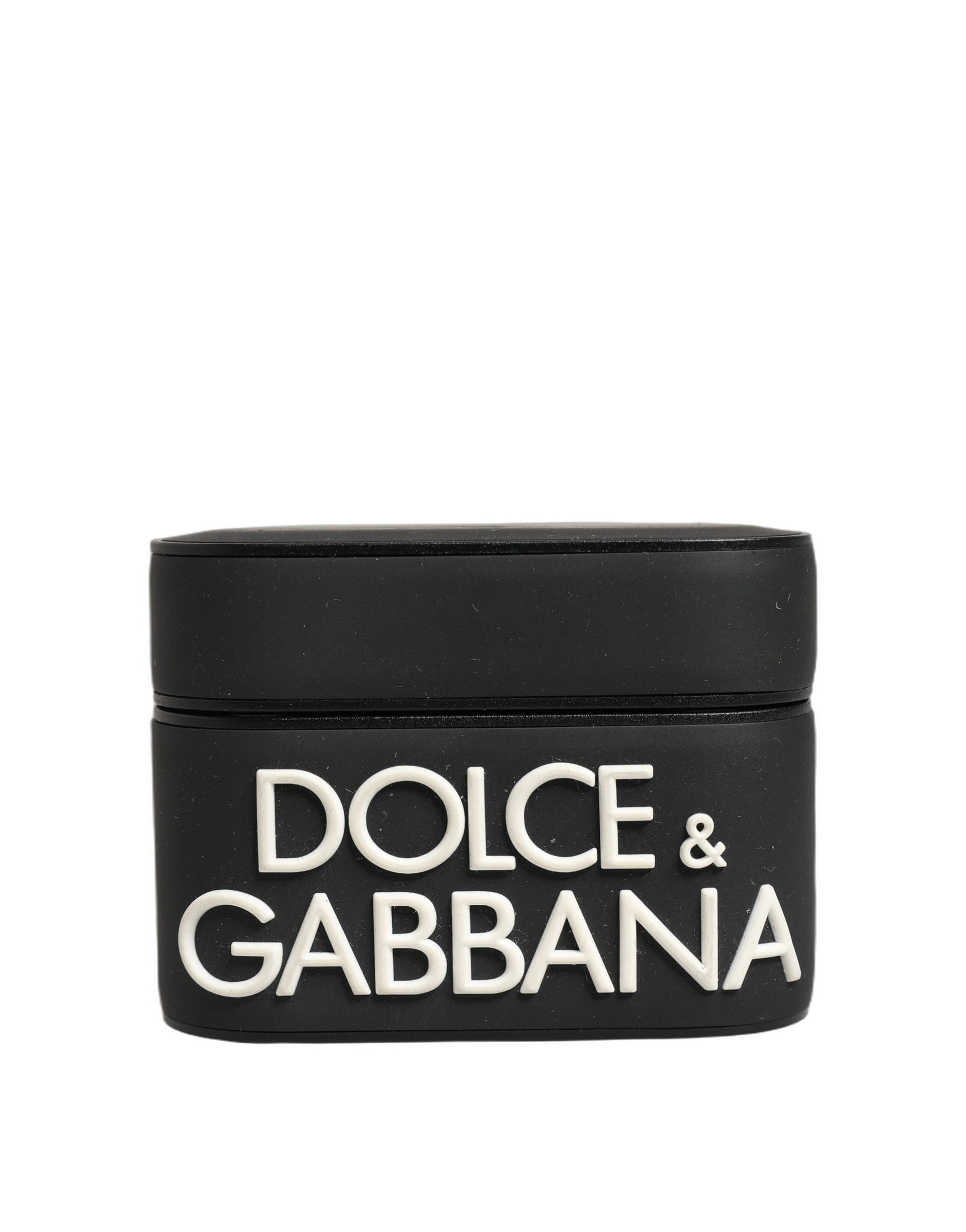Dolce & Gabbana Black PVC Embossed Logo Flip Holder for Women Airpods