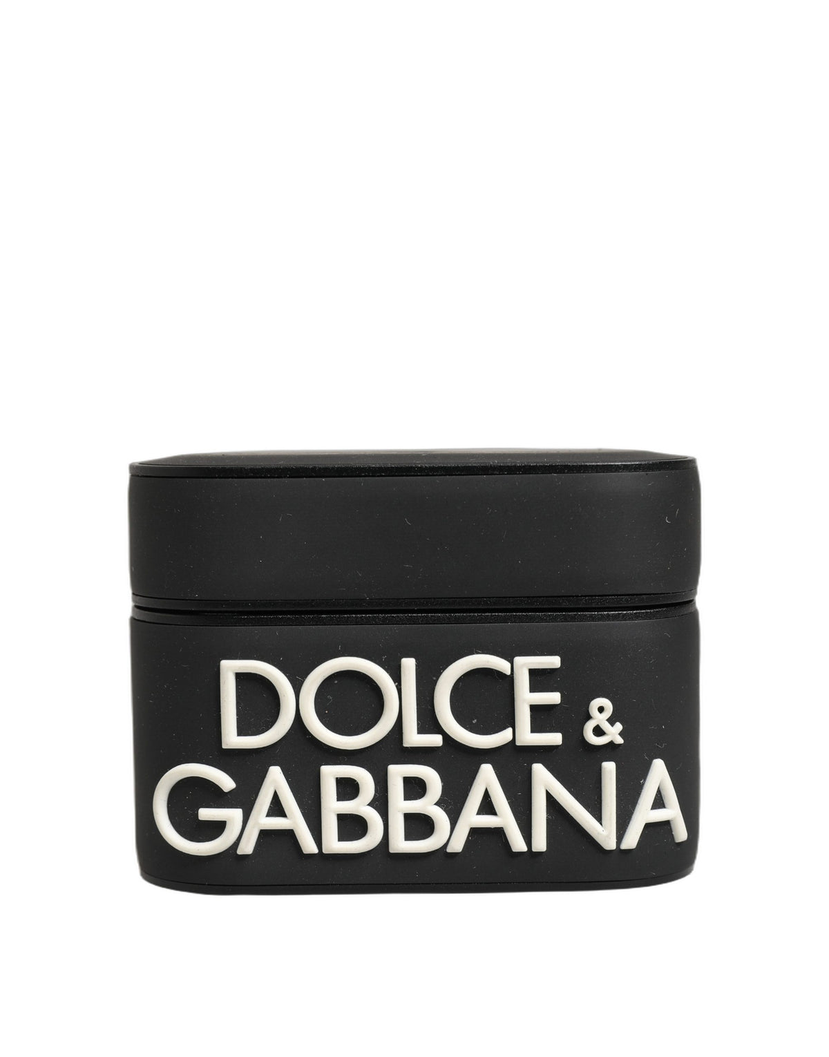 Dolce & Gabbana Black PVC Embossed Logo Flip Holder for Women Airpods