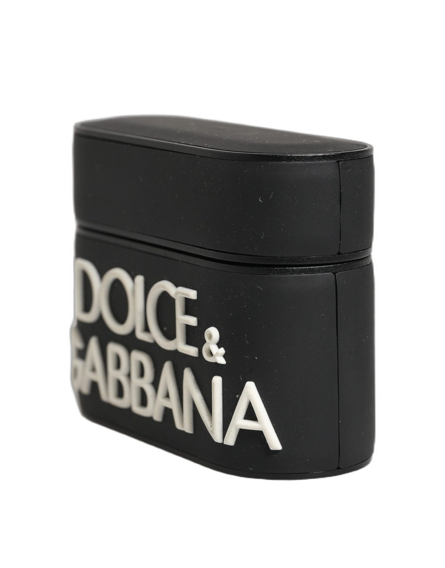 Dolce & Gabbana Black PVC Embossed Logo Flip Holder for Women Airpods