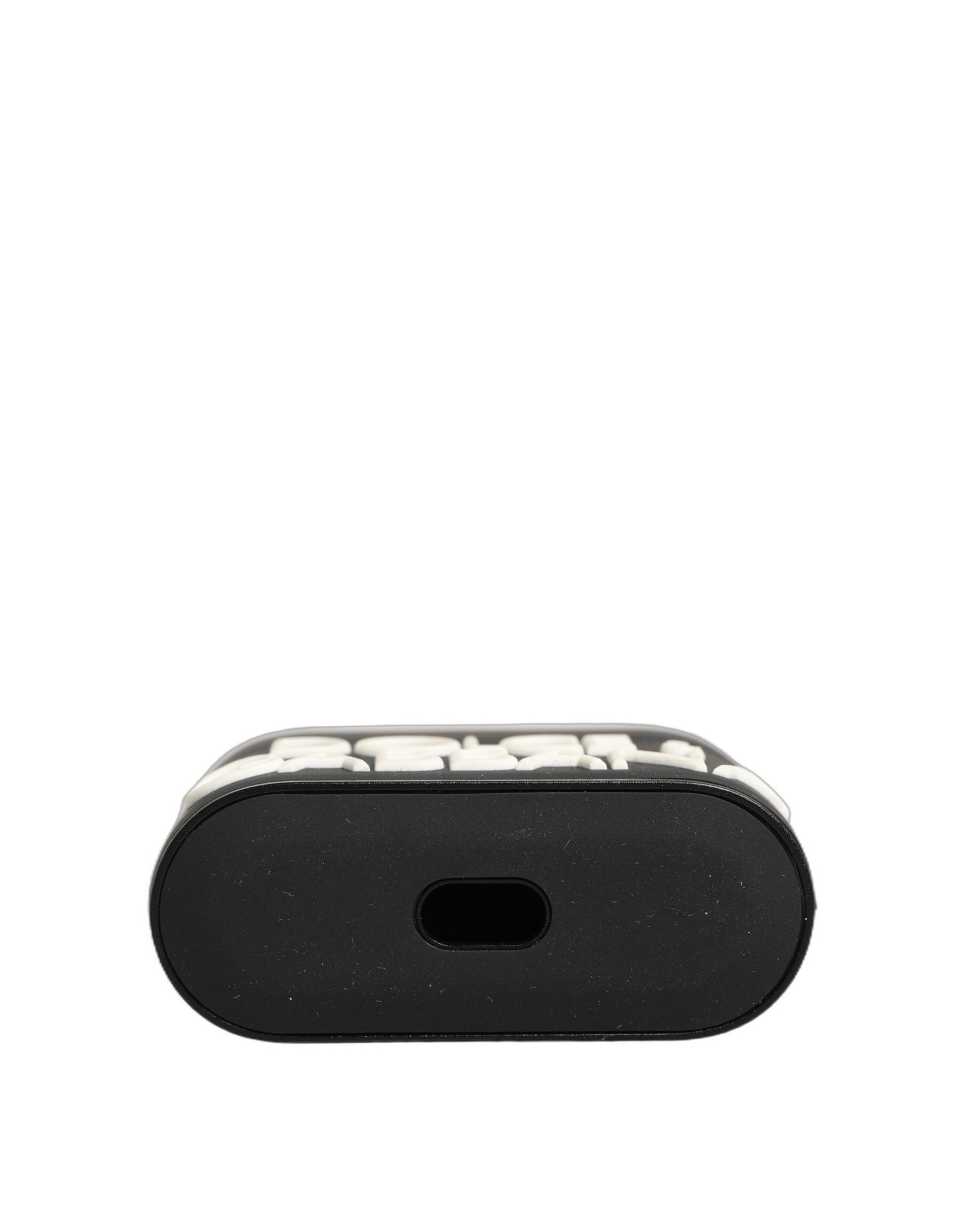 Dolce & Gabbana Black PVC Embossed Logo Flip Holder for Women Airpods
