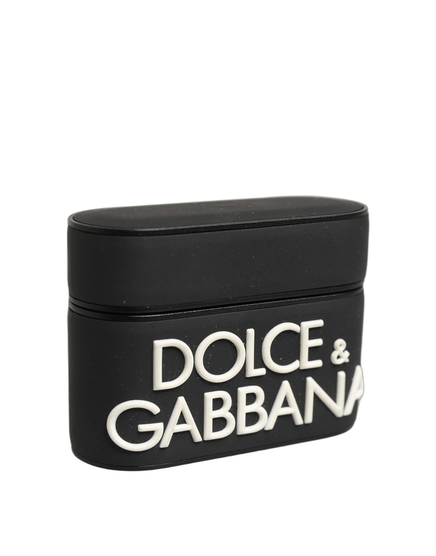 Dolce & Gabbana Black PVC Embossed Logo Flip Holder for Women Airpods