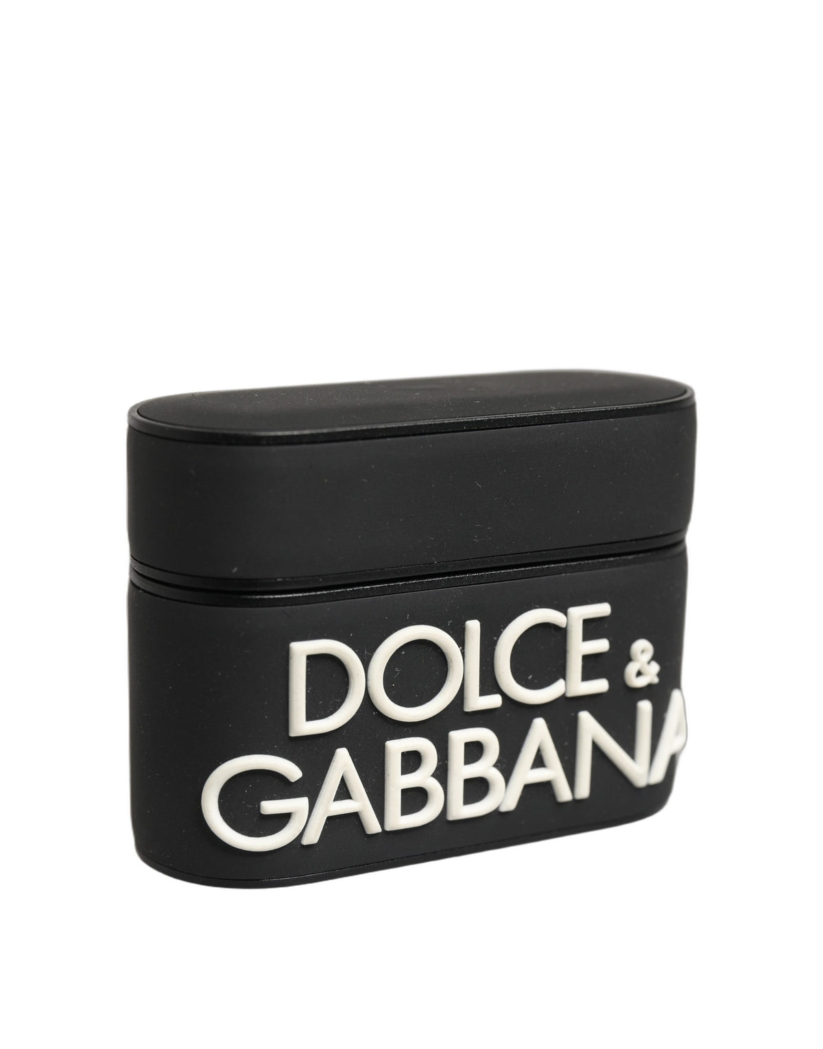Dolce & Gabbana Black PVC Embossed Logo Flip Holder for Women Airpods