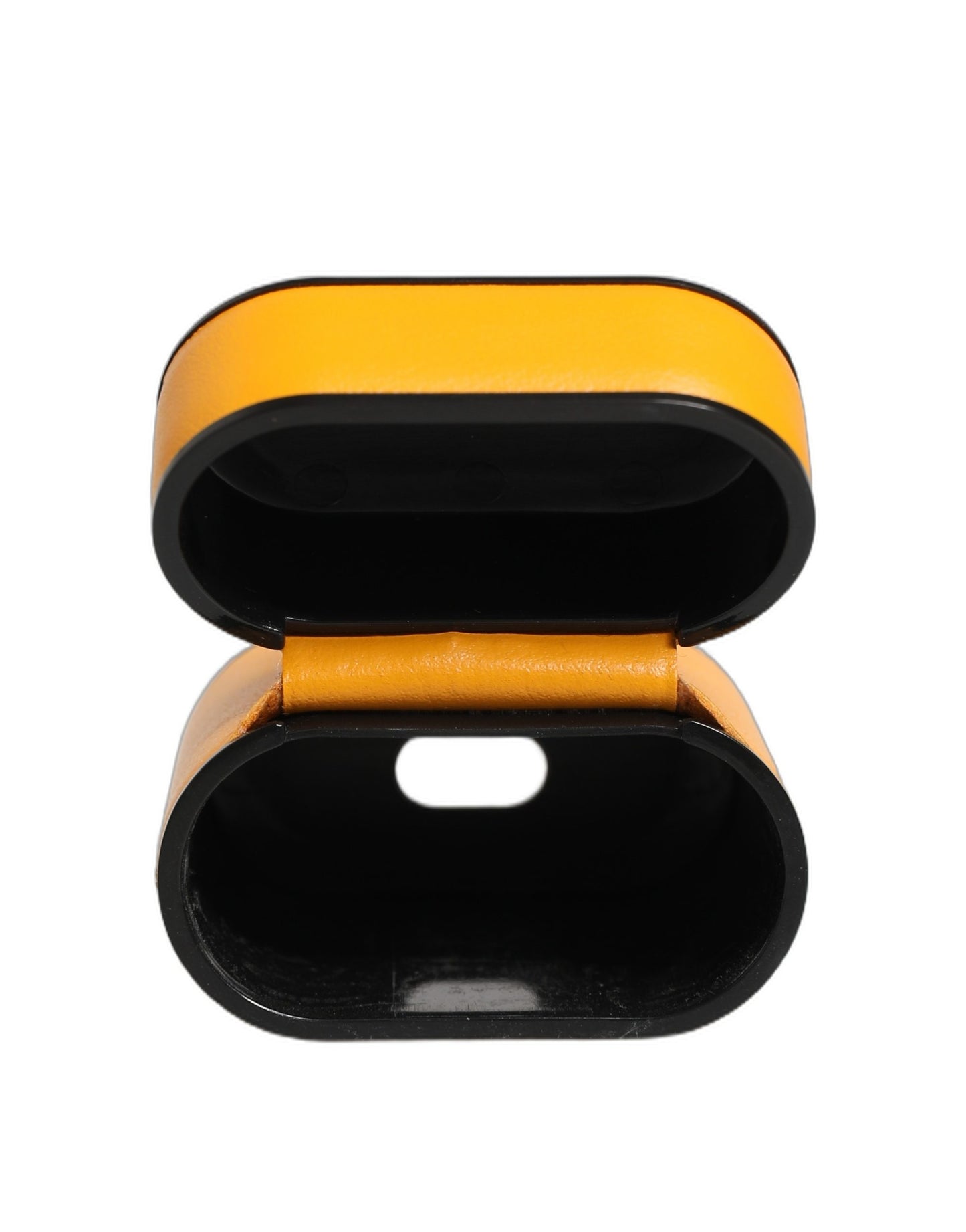 Dolce & Gabbana Yellow Calf Leather Logo Flip Holder Strap AirPods Case