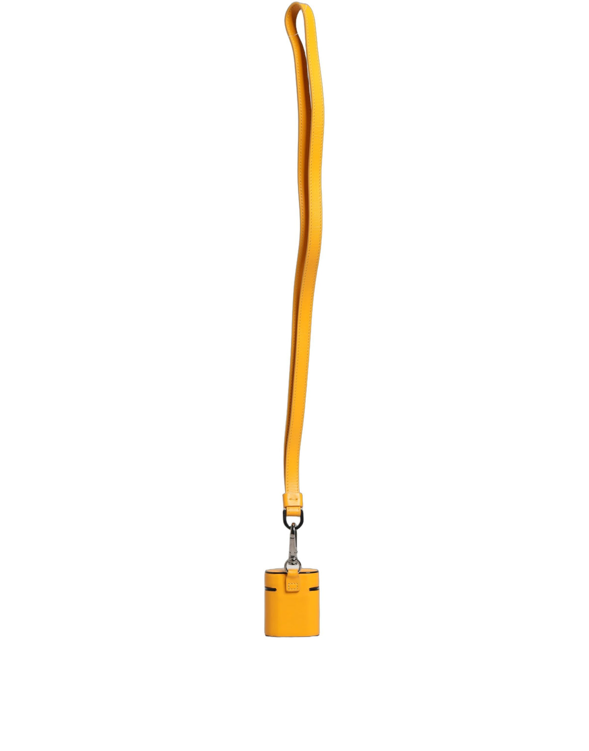 Dolce & Gabbana Yellow Calf Leather Logo Flip Holder Strap AirPods Case