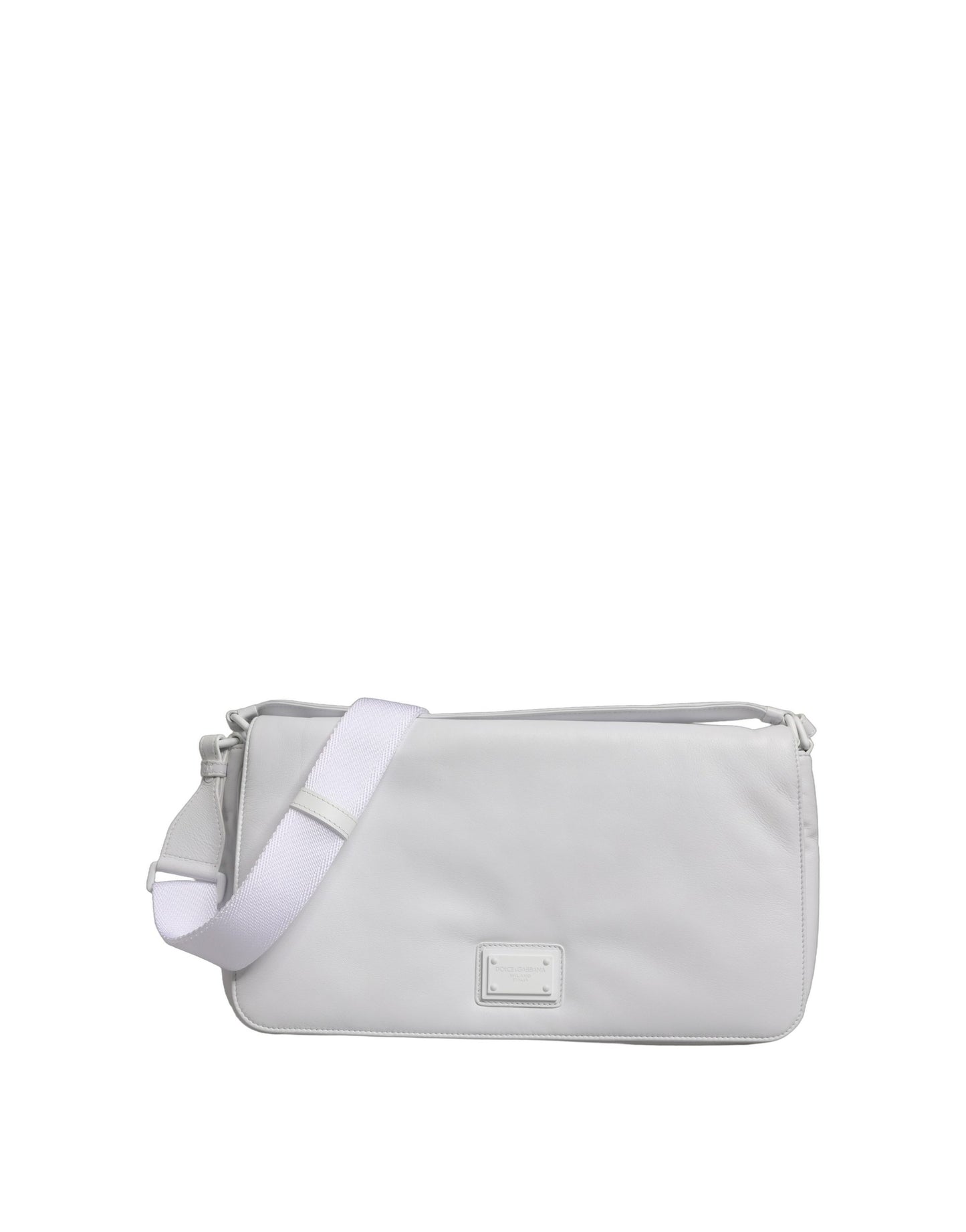 Dolce & Gabbana White Logo Plaque Crossbody Shoulder Borse Bag